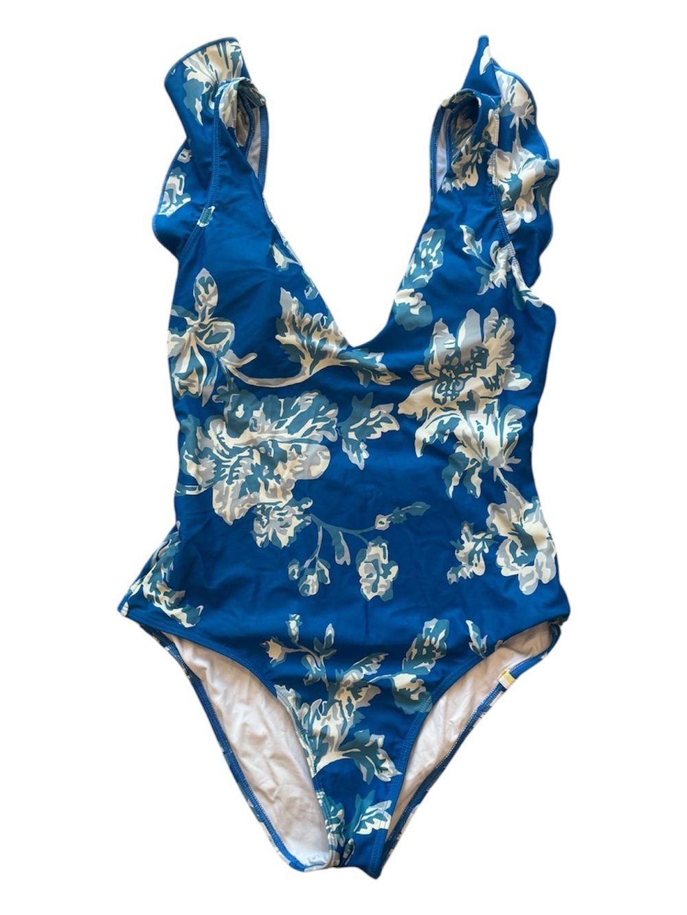 Summersalt x Mestiza Ruffle Backflip Blue Floral One-Piece Swimsuit - Picture 2 of 4
